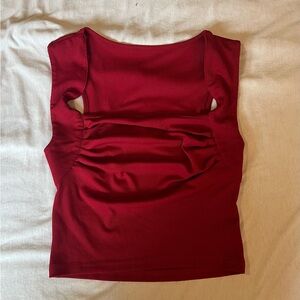 Cider - Women’s Scrunched Tank Top in Deep Red